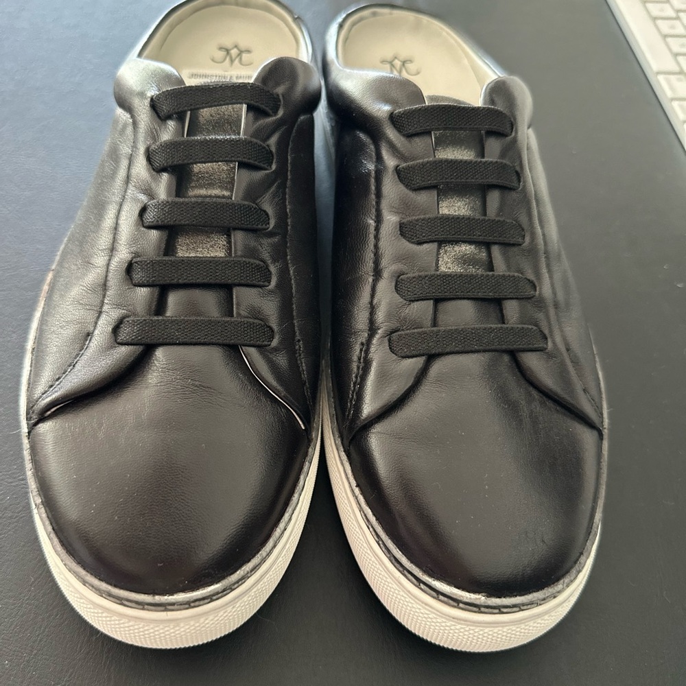 Johnston & Murphy Black Leather Sneakers